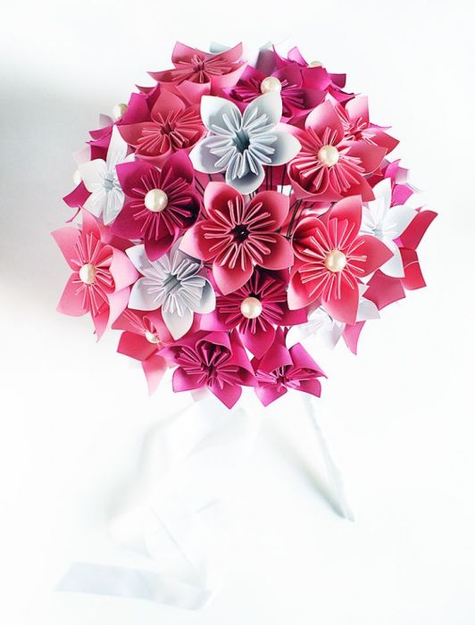 bukiet  origami kusudama Papierowy kwiaty  kusudama  origami