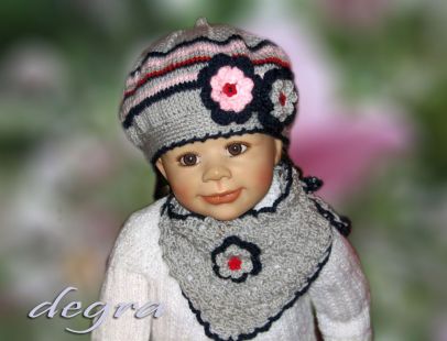 beret/czapka z chustką pastelowa 4 beret/czapka z chustką pastelowa 4