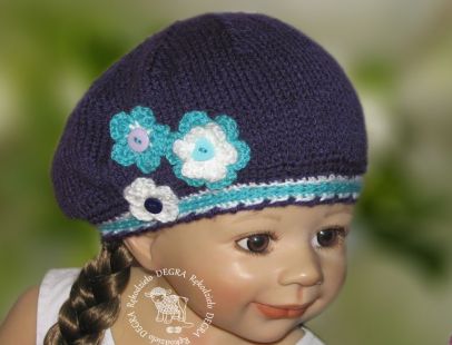 beret/czapeczka turkusowy obłoczek beret/czapeczka turkusowy obłoczek