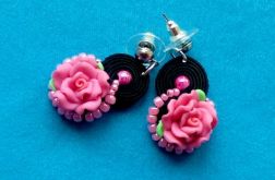 Kolczyki Róża w czerni