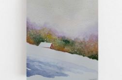 Zima-akwarela formatu 25x18 cm.