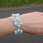 Bransoletka CANDY Blue, white and crystal - 