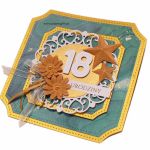 Kartka na 18 urodziny - zielony marmur złoto - Marmur i złoto kartka na osiemnastkę