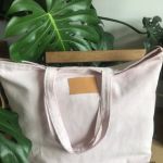 Pojemna torba plażowa z grubej bawełny w różowym kolorze. - 