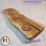 Świecznik drewniany dąb masywny 40 cm żywica, Pamela No. 97 - 