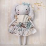 Króliczek Nela przytulanka miętowa sukienka - 