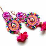 Long Fuchsia kolczyki sutaszowe - 