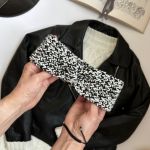 Wełniana opaska twist na głowę 100% merino - czarno-biała - Wełniana opaska twist na głowę 100% merino