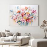 Obraz na płótnie - Kolorowe kwiaty - 100x70 cm  (1-0325) - wizualizacja