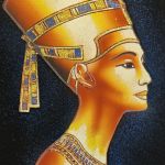 Obraz, 35x50cm, Nefertiti Królowa Egiptu, Płótno Faraońskie, Egipt, 100% oryginalny 08 - 