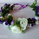 wianek do włosów fioletowo-ecu - wianek z kwiatów