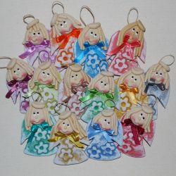 Jak nam wesoło - aniołki z masy solnej, prezenciki dla gości, dekoracja