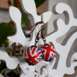 Kolczyki handmade z flagą Wielkiej Brytanii