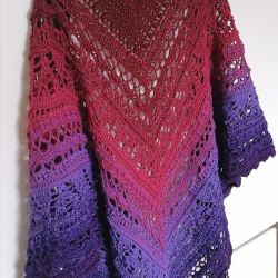 Chusta Arcadia na szydełku merino handmade 