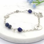 Bransoletka srebrna z lapisem lazuli - Bransoletka srebrna z lapisem lazuli