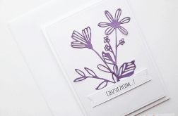 Kartka UNIWERSALNA - fioletowe kwiaty