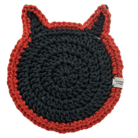 Podkładka pod talerz kot czarno czerwony