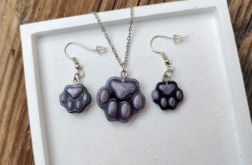 Fioletowa Łapka – komplet biżuterii z motywem psiej łapy