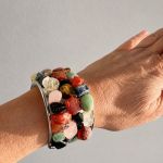 „Cosmic Mosaic” – luksusowa bransoleta z naturalnych kamieni | artystyczny unikat couture - 