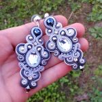 Kolczyki Szaro-grafitowo-srebrzyste - 