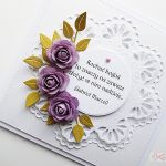 Kartka ŚLUBNA z fioletowymi różami #1 - Biało-fioletowa kartka na ślub z różami