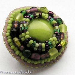 szkło weneckie amethyst & lime green