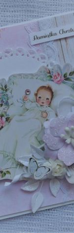 Kartka Scrapbooking Chrzest Dziewczynka