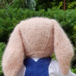Czapka bonetka Piaskowy króliczek  - czapka z długimi uszami