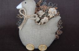 Lniana gąska na drewnianych "wrotkach"