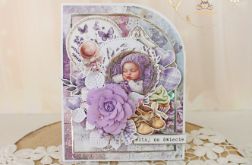 Piękna kartka z okazji narodzin "Violet Baby"