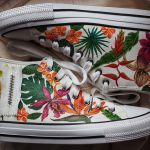 Ręcznie malowane ocieplane trampki ORCHIDEA - kolorowe buty