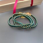 Bransoletka Zieleń Szmaragdowa Z Koralików Owijana 25.21 - 