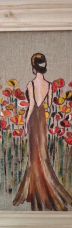 Kobieta wsród maków - obraz