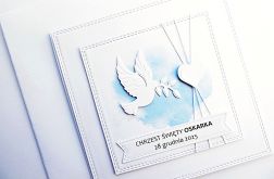 Kartka z gołębicą minimalistyczna na Chrzest