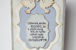 Prosta kartka ślubna niebieska