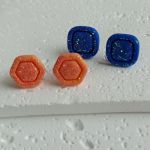 "Luna I" - kolczyki sztyfty z gliny polimerowej - zestaw 2 pary - lekkie