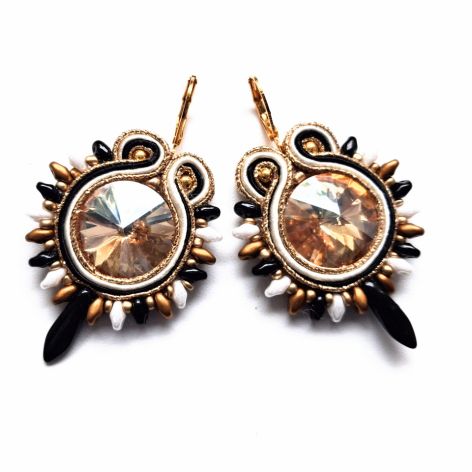 Black Sun kolczyki sutaszowe