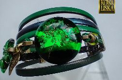 Ania - bransoleta z żywicy i rzemieni