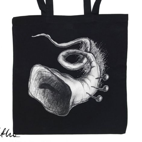 Trąbka - torba z nadrukiem czarna