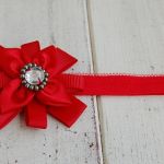 Opaska niemowlęca - "Elegancja w czerwieni" - 