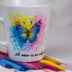 Kubek ręcznie malowany motyle