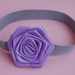Opaska niemowlęca - "Satynowy fiołek"