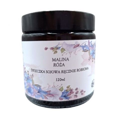 Świeczka Sojowa Ręcznie Robiona Malina Róża 120 ml