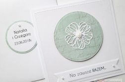 Kartka NA ZAWSZE RAZEM biało-miętowa