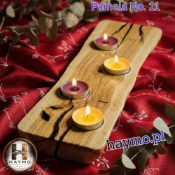 Świecznik drewniany dąb żywica Pamela No. 11