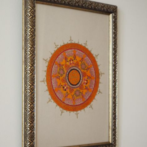 obrazek w ramce mandala ORANGE