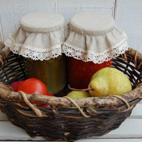 Lniane kapturki na słoiki