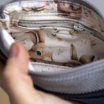 Szaro-miodowo-granatowy portfel - 