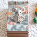 Pudełko drewniane - Mała Myszka - Całość kilkakrotnie pokryta bezwonnym lakierem akrylowym Rozmiar pudełka : 9 x 14,5 x 6 cm Kupujesz dokładnie ten produkt ze zdjęcia.