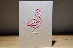 Kartka okolicznościowa - haftowana - flaming